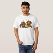 犬と狩猟のトロフィー アウトドアハンターギフト Tシャツ (正面フル)