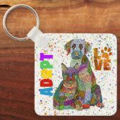 犬と猫がキーチェーンを買わない キーホルダー (正面)