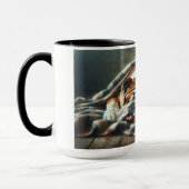 犬と猫が一緒に居眠りをした。 マグカップ (左)