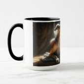 犬と猫が一緒に日光浴。 マグカップ (左)