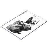 犬と猫が休むモノクロノートブック ノートブック (左側)