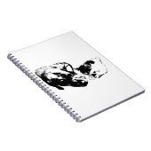 犬と猫が休むモノクロノートブック ノートブック (右側)