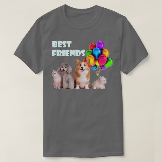 犬と猫が大好き犬と猫 Tシャツ (デザイン正面)