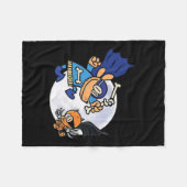 犬と猫が子どもにとって不可欠 フリースブランケット (正面(横))