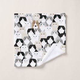 犬と猫が布を洗う ウォッシュタオル