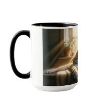 犬と猫が抱きしめている。