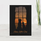 犬と猫が母の日を幸せに カード (正面)