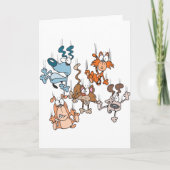 . .犬と猫が落ちるグリーティングカード カード (正面)