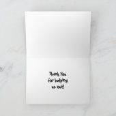 犬と猫がFOSTERの横断幕を持っている サンキューカード (内部)