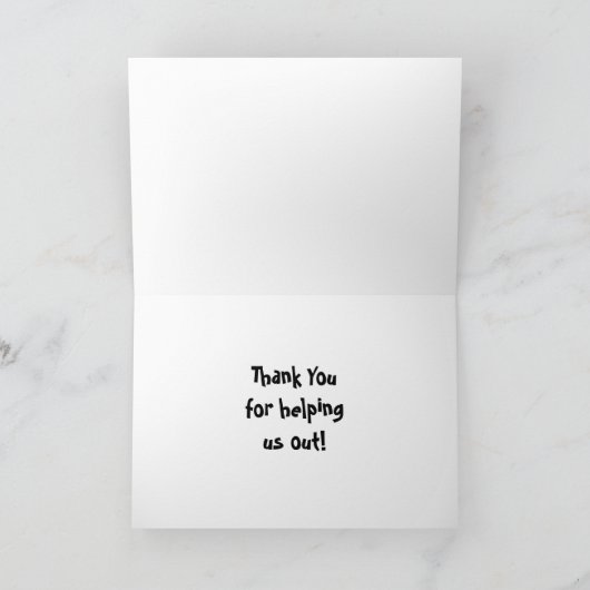 犬と猫がFOSTERの横断幕を持っている サンキューカード (内部)