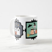 犬と猫とハロウィーンのペット コーヒーマグカップ (正面左)