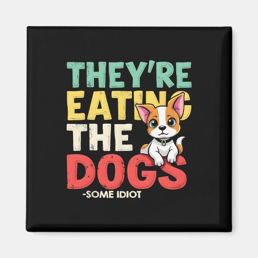 犬と猫とペットを食べているトランプC マグネット (正面)