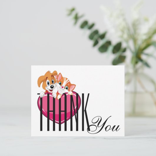 犬と猫のおもがき ポストカード (スタンド正面)