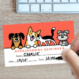 犬と猫のかわいい動物の気にアポイントメント 名刺