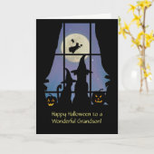 犬と猫のかわいい孫ハロウィン カード (黄色い花)