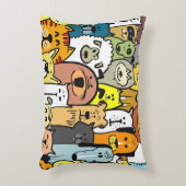 犬と猫のアニメイラストレーション アクセントクッション (正面(垂直))