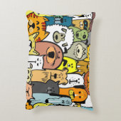 犬と猫のアニメイラストレーション アクセントクッション (裏面(縦))