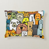 犬と猫のアニメイラストレーション アクセントクッション (裏面)