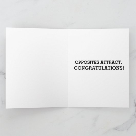 犬と猫のアート結婚のグリーティングカード カード (内部)