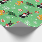 犬と猫のクリスマス紙 ラッピングペーパー (角)