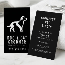 犬と猫のグルーマー モダンで大胆なプロフェッショナルデザイン 名刺