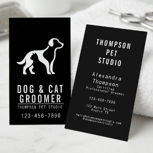 犬と猫のグルーマー モダンで大胆なプロフェッショナルデザイン 名刺