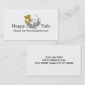 犬と猫のグルーミングサービス 名刺 (正面/裏面)