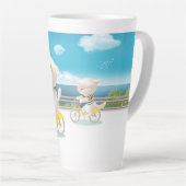 犬と猫のサイクリングby the sea カフェラテマグ (右アングル)