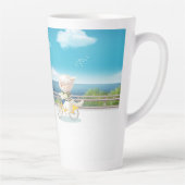 犬と猫のサイクリングby the sea カフェラテマグ (右)