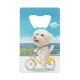 犬と猫のサイクリングby the sea クレジットカード栓抜き