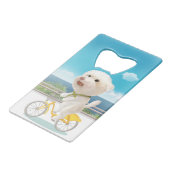 犬と猫のサイクリングby the sea クレジットカード栓抜き (正面アングル)