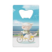 犬と猫のサイクリングby the sea クレジットカード栓抜き (裏面)