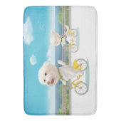 犬と猫のサイクリングby the sea バスマット (正面縦)