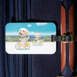 犬と猫のサイクリングby the sea ラゲッジタグ