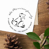 犬と猫のスクリプトモダンファミリー差出人住所 セルフインキングスタンプ