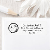 犬と猫のデザイン差出人住所ラベル ラベル (インサイチュ)