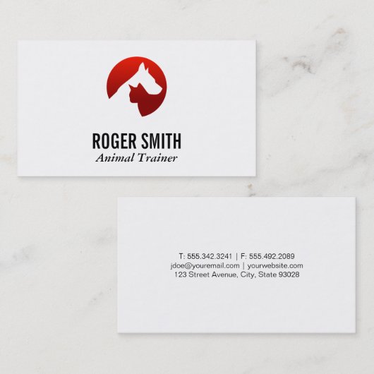 犬と猫のトレーナー 名刺 (正面/裏面)