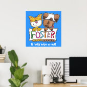 犬と猫のホールドFOSTERバナー ポスター (ホームオフィス)