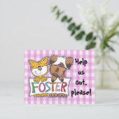 犬と猫のホールドFOSTERバナー ポストカード (スタンド正面)