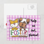 犬と猫のホールドFOSTERバナー ポストカード (正面/裏面)