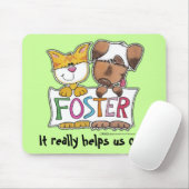 犬と猫のホールドFOSTERバナー マウスパッド (マウス)