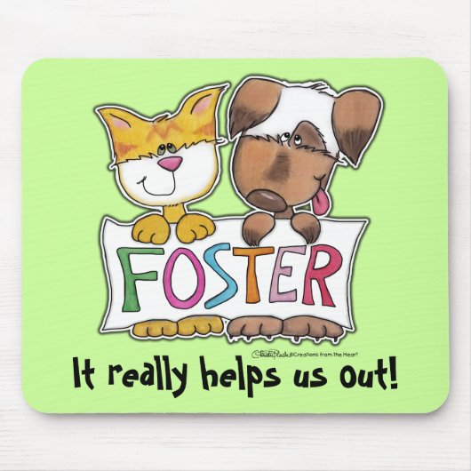 犬と猫のホールドFOSTERバナー マウスパッド (正面)