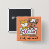 犬と猫のホールドFOSTERバナー 缶バッジ (正面&裏面)