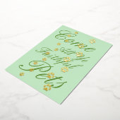 犬と猫のポープリントペットフレンドリーのカスタム緑 箔招待状 (回転した状態)