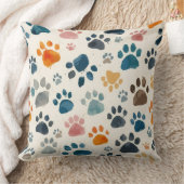 犬と猫のポープリント クッション (ブランケット)