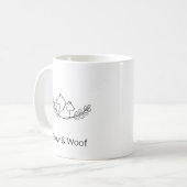 犬と猫のママ ラインアート コーヒーマグ コーヒーマグカップ (正面左)