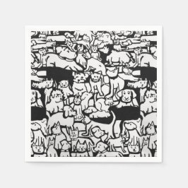 犬と猫のマンガ» 紙ナプキン スタンダードカクテルナプキン