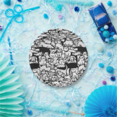 犬と猫のマンガ»紙プレート ペーパープレート (パーティー)