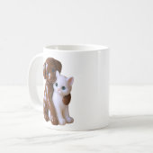 犬と猫の友情 コーヒーマグカップ (正面左)