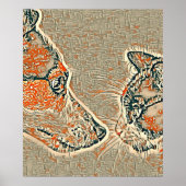 犬と猫の友情，抽象芸術 ポスター (正面)